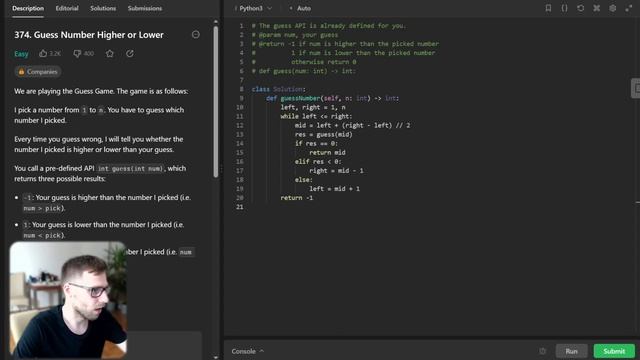 Crack LeetCode 374. Guess Number Higher or Lower with Binary Search! | Python Coding Interview смотреть онлайн