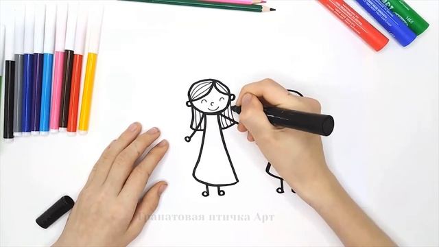 Как нарисовать маму и дочку на День Матери / Рисунки и раскраски малышам / Мультик раскраска смотреть онлайн