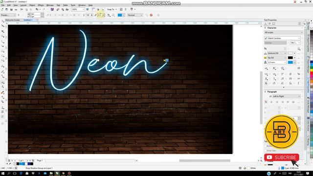 Neon Text Effect in Corel Draw - Tutorial Corel Draw смотреть онлайн