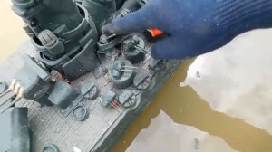 СУПЕР ЛИНКОР Yamato из пластилина затопление в болоте