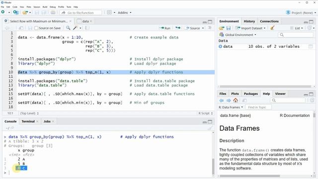 Select Row with Maximum or Minimum Value in Each Group in R (Example) | dplyr vs. data.table Packag смотреть онлайн