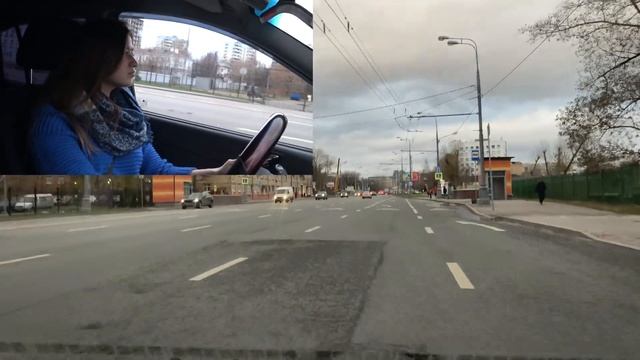 Вождение на автомате в городе. Ученица с автоинструктором. Учимся водить смотреть онлайн