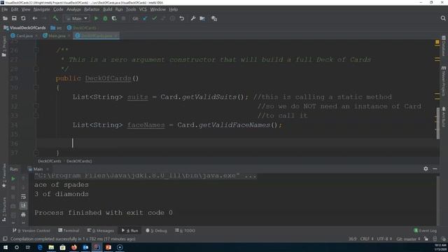 Creating a Deck Of Cards class in Java смотреть онлайн