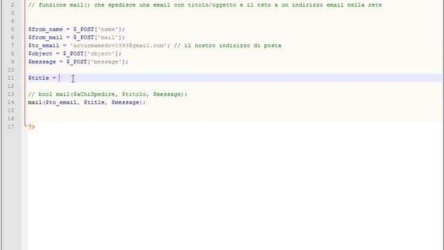 11.2 - Invio email con #PHP - vCourse[#withArtur]obiv.it смотреть онлайн