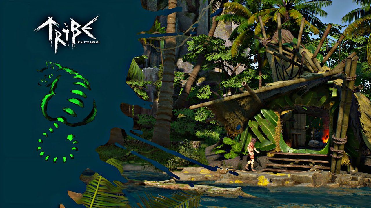 НАЧИНАЕМ СТРОИТЬСЯ С ТУЗЕМЦАМИ. ПЕРВЫЙ ВЗГЛЯД - Tribe Primitive Builder № 1 смотреть онлайн