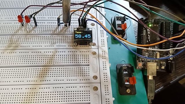 OLED i2C display Temperature. Термистор. Вывод температуры на OLED дисплей. смотреть онлайн