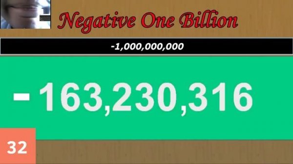 number -infinity to 0 - 9 quadrillion speed