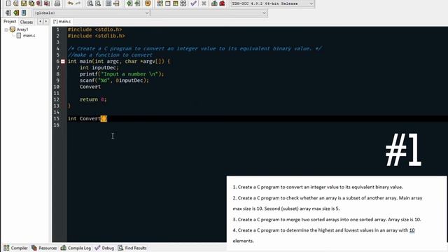Arrays - #1 Programming Exercise - Converting Decimal or Integer Value to Binary Value смотреть онлайн