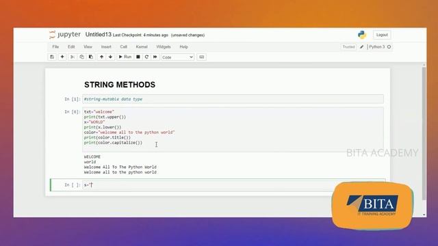 String Methods in Python | Python String Methods | BITA Academy смотреть онлайн