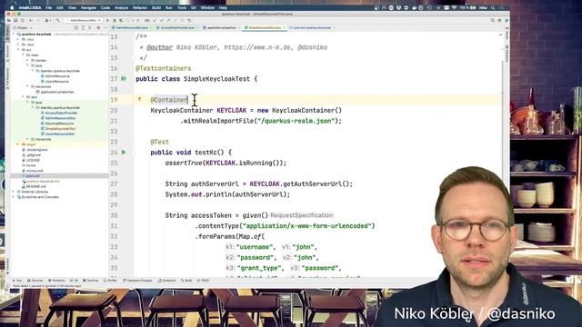 Integration Tests with Keycloak & Testcontainers (& Quarkus) | Niko Köbler (@dasniko) смотреть онлайн