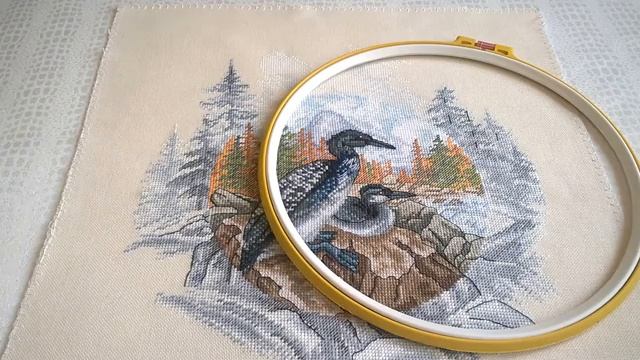 Вышивка. Гагары по схеме Алисы Окнеас. смотреть онлайн