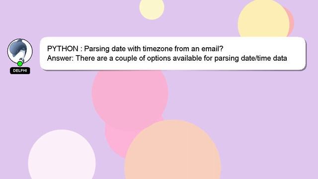 PYTHON : Parsing date with timezone from an email? смотреть онлайн