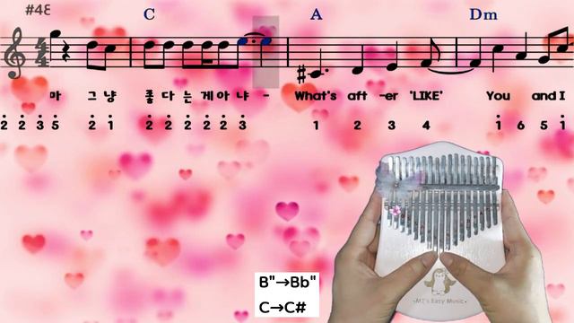 After Like IVE kalimba tabs easy chords music sheet смотреть онлайн