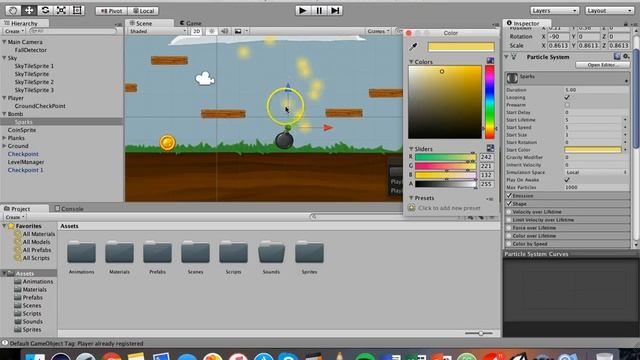 Unity 2D Game Design Tutorial 25 - Particle Systems смотреть онлайн