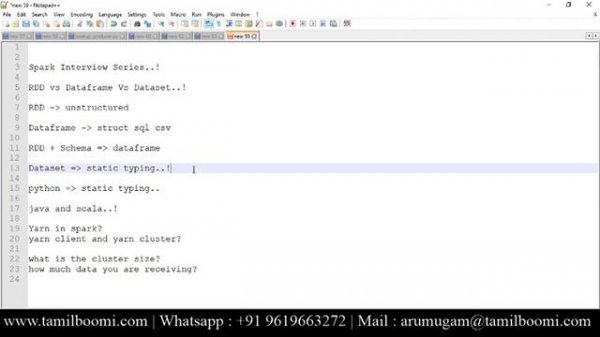 RDD VS DATAFRAME VS DATASET | SPARK INTERVIEW SERIES in Tamil - EPISODE 1