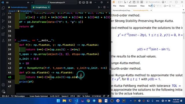 Numerical Analysis :: Runge Kutta of Order 4 for System of IVPs ( Python 3 ) 2023 07 05 07 51 55 смотреть онлайн