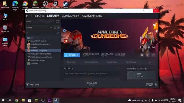 Installing Minecraft Dungeons On STEAM! смотреть онлайн