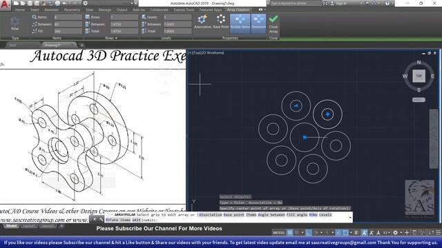 Autocad 3D Practice Drawing | Exercise 28 | Autocad 3D Example Tutorial смотреть онлайн