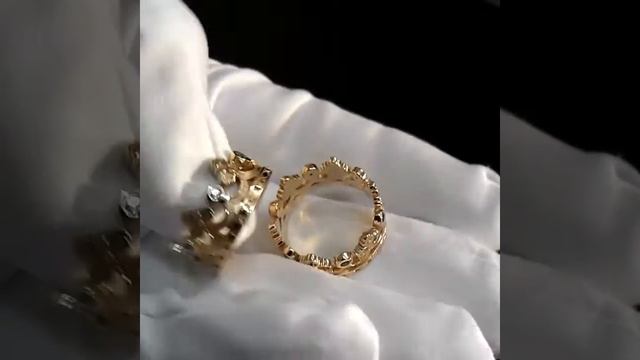 Королевские обручальные кольца в виде короны ? из красного золота с бриллиантами ? Арт. i 707 смотреть онлайн