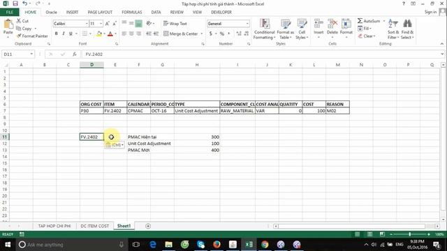 Hướng dẫn Kế toán Oracle: Cos 2 Unit cost adjustment смотреть онлайн