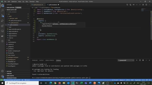 NestJS: JWT Generation & JwtAuthGuard | NestJS Auth with JWT & Password Hashing Series 3/4 смотреть онлайн