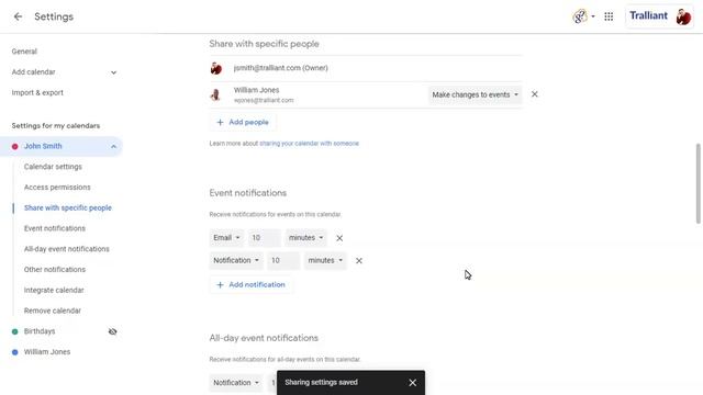 Email confirmation of shared notifications in Google Calendar смотреть онлайн