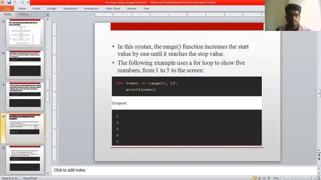 for loop using range() function смотреть онлайн