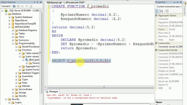 FUNCIONES SQL SERVER смотреть онлайн