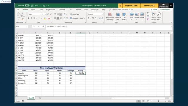 Excel L1 C7 Hands On Activity 5c смотреть онлайн