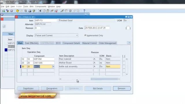 BOM Alternate Bills of Material, Oracle Applications Training смотреть онлайн