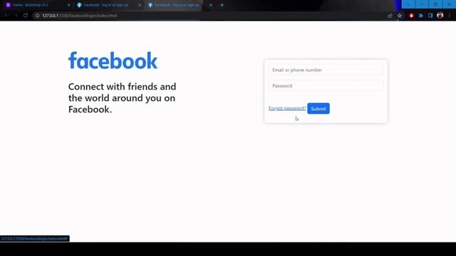 How to make Facebook log in page with Bootstrap and CSS смотреть онлайн