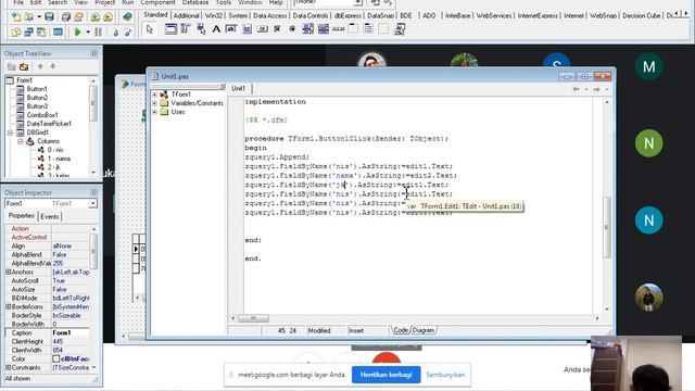 DELPHI database mysql CRUD SIMPAN #4 смотреть онлайн