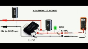 Стабилизатор AMS 1117 на 3.3 вольта. Схема включения