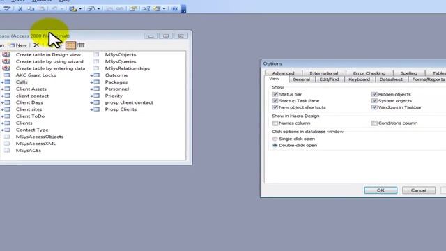 HOW TO ENABLE SYSTEM AND HIDDEN OBJECTS IN MICROSOFT ACCESS 2003!! смотреть онлайн