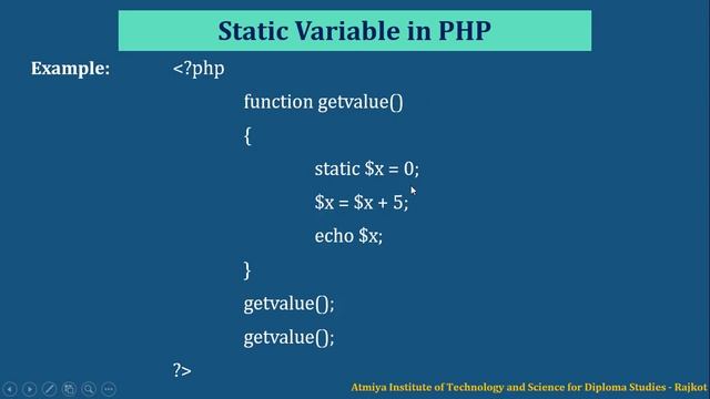 Static Variable in PHP with Bhumika Zalavadia смотреть онлайн