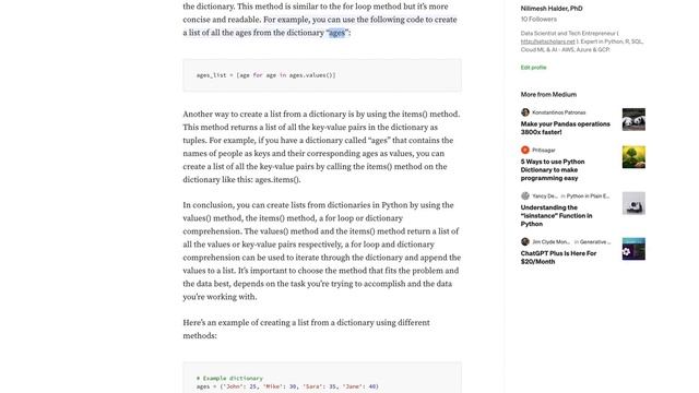 How to create lists from a Dictionary in Python | Coding, Math and Data Science Hub смотреть онлайн