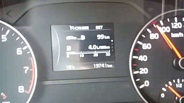 Расход топлива KIA Sportage 1.6 механика 2017г при крейсерской скорости 97км/ч смотреть онлайн