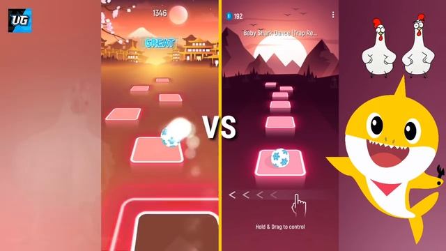 Chicken Song vs Baby Shark Song - Tiles Hop EDM Rush смотреть онлайн