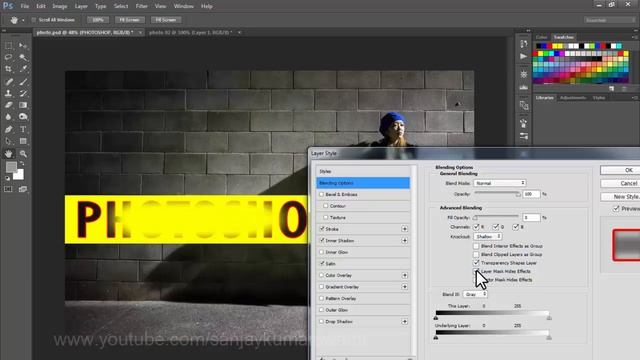#53 Advanced blending options adobe Photoshop (knockout,shallow,deep) смотреть онлайн