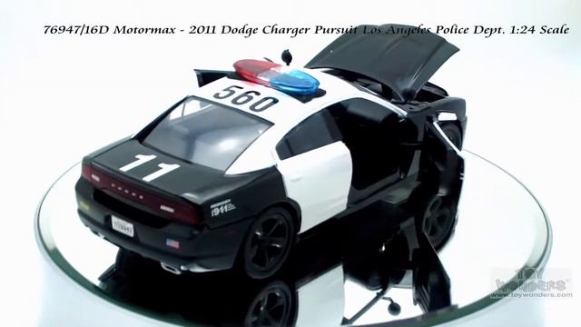 76947 16D Motormax 2011 Dodge Charger Pursuit Los Angeles Police Dept 124 Scale Diecast Wholesale
