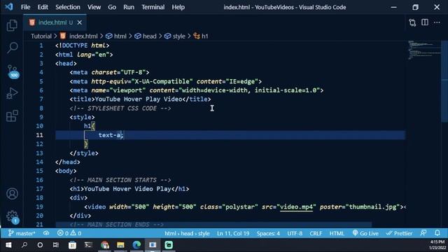Play And Pause Video On Hover With JavaScript Like YouTube in | 3 Minutes смотреть онлайн
