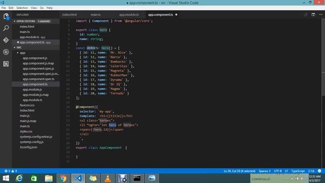 Display list data using ngFor in Angular 2 смотреть онлайн