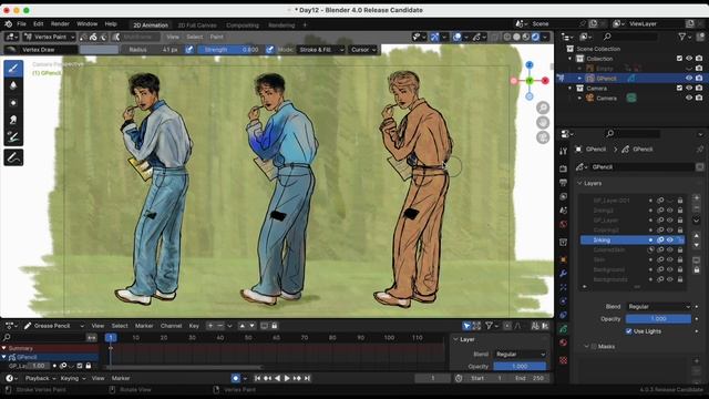 31 Days of Blender Grease Pencil Challenges - Day 15: Tint Tool vs. Vertex Paint Mode смотреть онлайн
