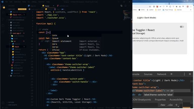Custom Dark/Light Theme Toggle in React | React Dark Mode Toggle | React JS Tutorial смотреть онлайн