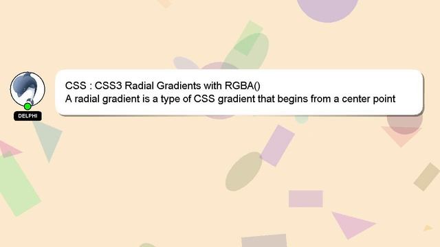 CSS : CSS3 Radial Gradients with RGBA() смотреть онлайн