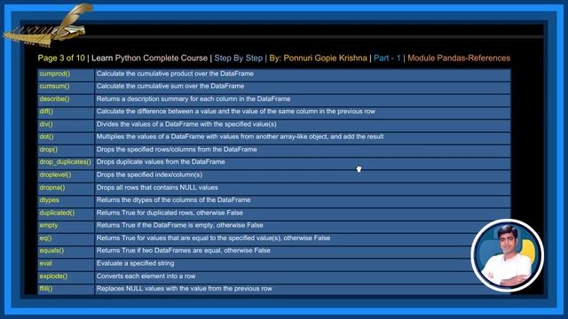 Learn Pandas Complete Course | Step By Step| References | Ponnuri Gopie Krishna | Part-16 смотреть онлайн