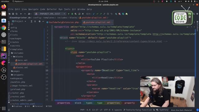 Twig extensions for the YouTube API in Symfony Sulu CMS tutorial смотреть онлайн