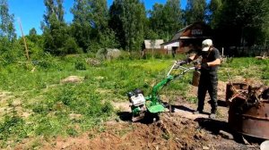 ПЛАНИРОВКА УЧАСТКА МОТОБЛОКОМ. ДАЖЕ ПО КОРНЯМ ДЕРЕВЬЕВ