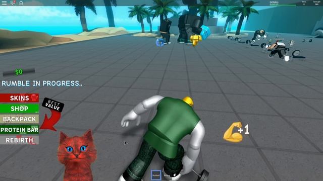 Меня все БЬЮТ и ОБИЖАЮТ дрыщ накачался в ROBLOX Симулятор Качка приключения мульт героя КОТ ВАЛЕРКА смотреть онлайн
