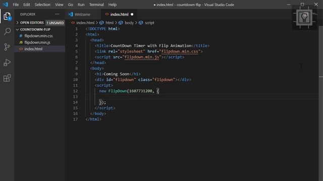 Javascript Tutorial: Create CountDown Timer with Flip Down Animation смотреть онлайн